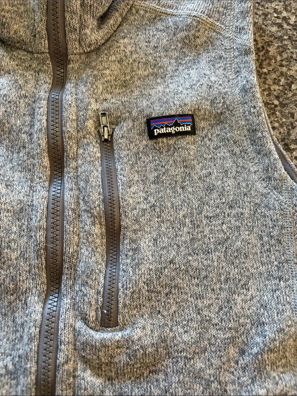 Patagonia Kids Heather Gray Fleece Vest with Zip Pockets